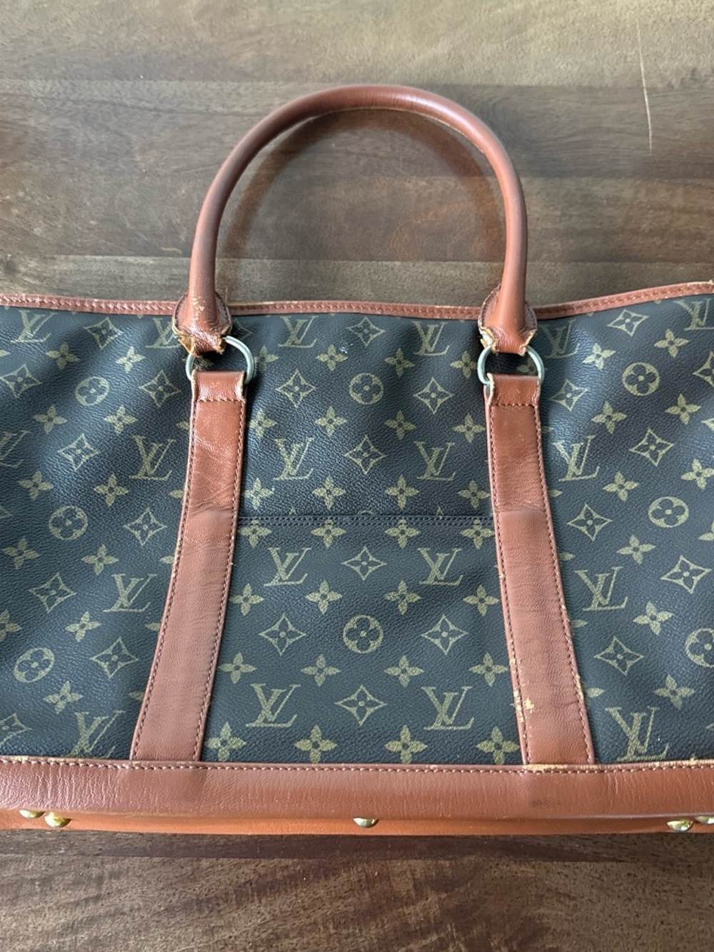Louis Vuitton Monogram Canvas Brown/Tan Leather Tote Briefcase